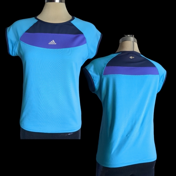 Adidas Climate. Blue and Purple Sport Top Size L - Picture 12 of 16
